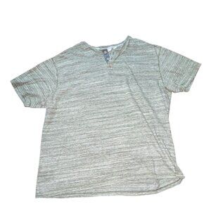 ROWM Mens Short Sleeve Henley T-Shirt-Gray-Size XL-GUC
